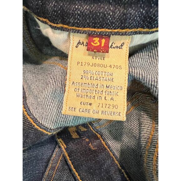 7 For all Mankind Austyn Jeans Straight Leg Dark Blue Size 31 JL - Picture 9 of 11